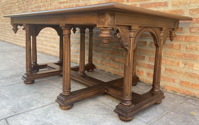 Antique Spanish Carved Church Table or Altar with Wood Stretchers-NOU-769715