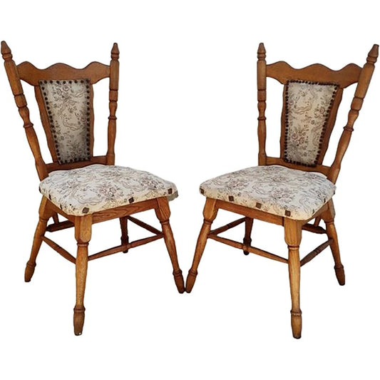 Antique Spanish Chairs with Studs, Set of 2