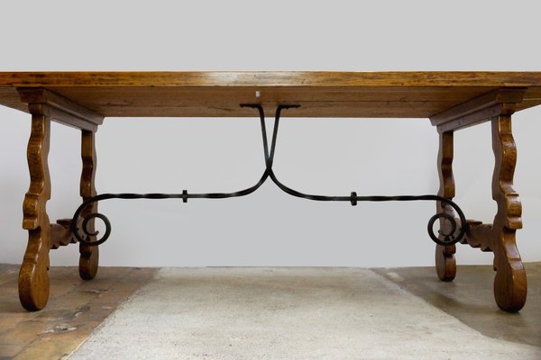 Antique Spanish Chestnut Dining Table-GQ-666418