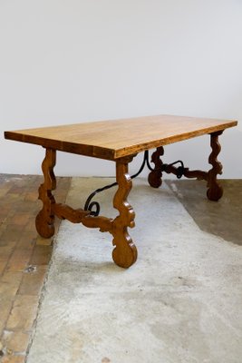 Antique Spanish Chestnut Dining Table-GQ-666418