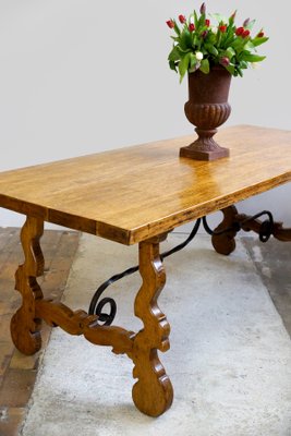 Antique Spanish Chestnut Dining Table-GQ-666418