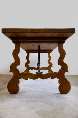 Antique Spanish Chestnut Dining Table-GQ-666418