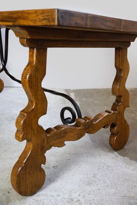 Antique Spanish Chestnut Dining Table-GQ-666418