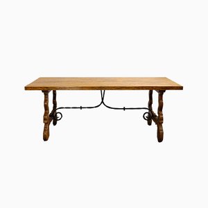 Antique Spanish Chestnut Dining Table-GQ-666418