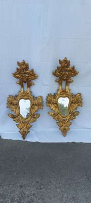 Antique Spanish Gold Leaf Mirrors, Set of 2-QLH-885097