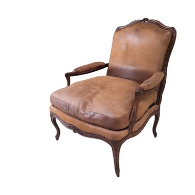 Antique Spanish Leather Upholstered Club Armchairs, Late 19th Century, Set of 2-TCS-1784174