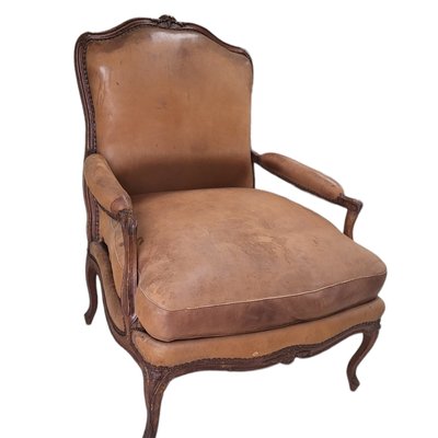 Antique Spanish Leather Upholstered Club Armchairs, Late 19th Century, Set of 2-TCS-1784174