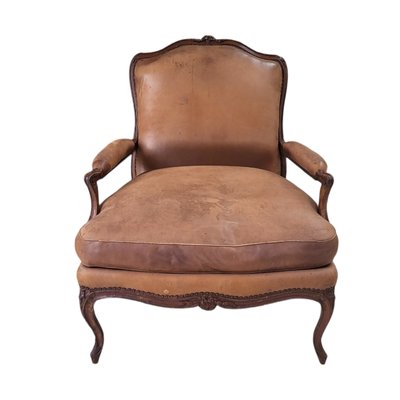 Antique Spanish Leather Upholstered Club Armchairs, Late 19th Century, Set of 2-TCS-1784174