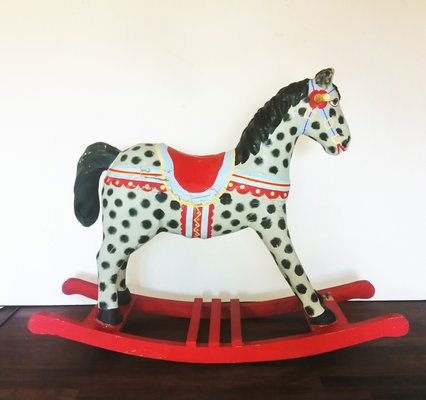 Antique Spanish Mache Paper Rocking Horse-ODB-733400