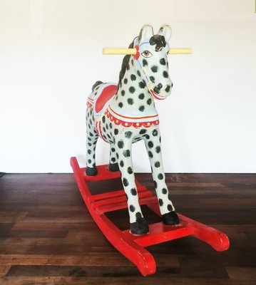 Antique Spanish Mache Paper Rocking Horse-ODB-733400