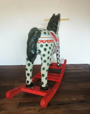 Antique Spanish Mache Paper Rocking Horse-ODB-733400