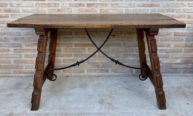 Antique Spanish Oak Work Table, 1800s-NOU-1726547