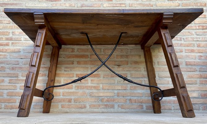 Antique Spanish Oak Work Table, 1800s-NOU-1726547