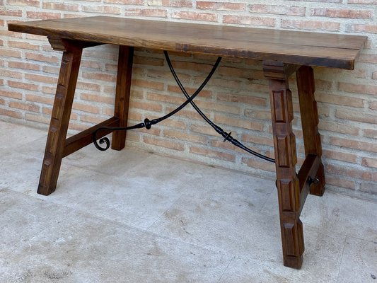 Antique Spanish Oak Work Table, 1800s-NOU-1726547