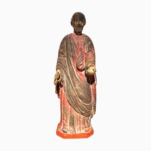 Antique Spanish School Wood Carving of St. Joseph with Polychrome, 19th Century-TCS-1816432