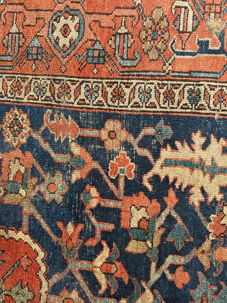 Antique Square Heriz Rug