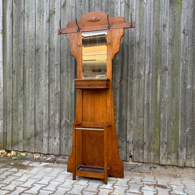 Antique Standing Coat Rack in Oak, 1900s-ALF-2033624