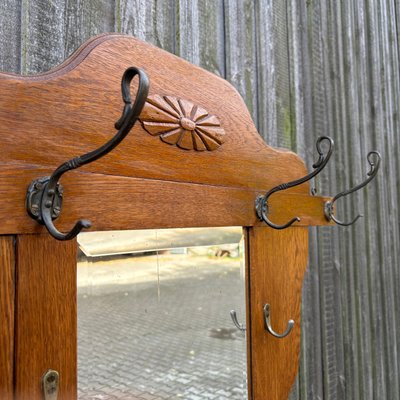 Antique Standing Coat Rack in Oak, 1900s-ALF-2033624