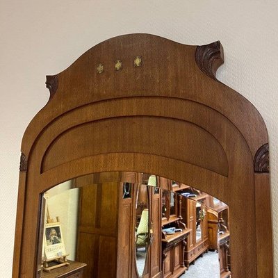 Antique Standing Mirror in Walnut, 1930s-ALF-2033514