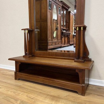 Antique Standing Mirror in Walnut, 1930s-ALF-2033514