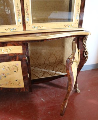 Antique Style Bookcase with Four-Door Riser in Myrtle Burl, 2000s-IYX-1409377