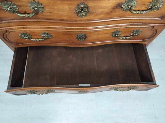 Antique Style Chest of Drawers in Carved Walnut, 1950s-EAD-1716646