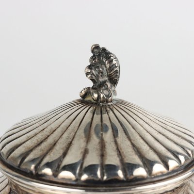 Antique Sugar Bowl in Silver, Milan, Italy, 20th Century-VMM-2023848