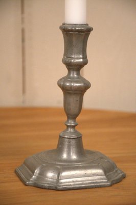 Antique Swedish Baroque Pewter Candlesticks, 1750, Set of 2-UDU-1807808