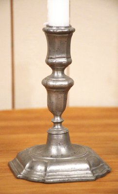 Antique Swedish Baroque Pewter Candlesticks, 1750, Set of 2-UDU-1807808