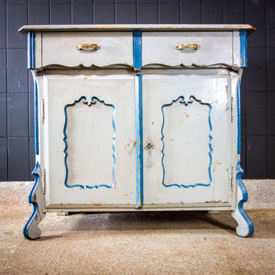 Antique Swedish Blue Painted Chest of Drawers, 1900s-IA-723298