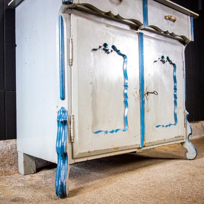 Antique Swedish Blue Painted Chest of Drawers, 1900s-IA-723298