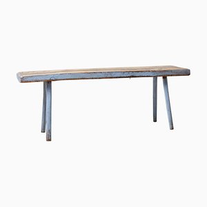 Antique Swedish Genuine Primitive Country House Blue Bench-MJF-1762604