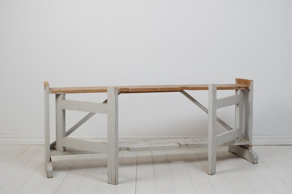 Antique Swedish Gustavian Drop Leaf Console or Dining Table-MJF-1812218