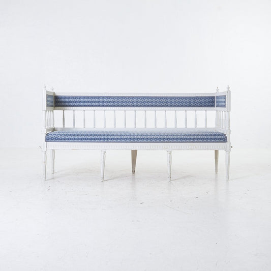 Antique Swedish Off-White Bench, 1800s