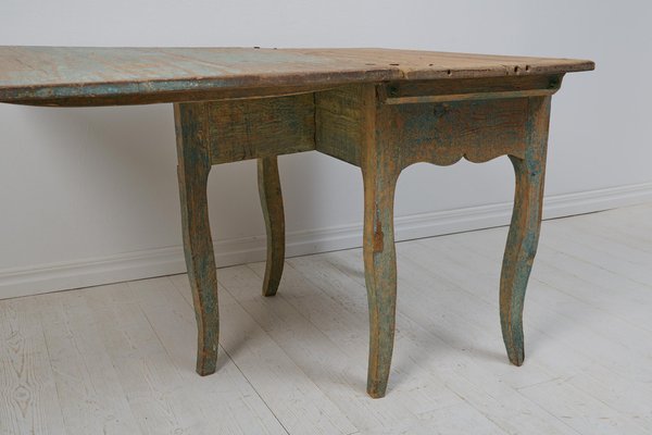 Antique Swedish Rococo Pine Drop-Leaf Table-MJF-1797757