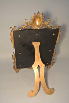 Antique Table Mirror Ormolu on Ebony, Beveled Mirror & Gilded Bronze-WFS-744782