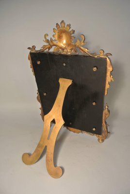 Antique Table Mirror Ormolu on Ebony, Beveled Mirror & Gilded Bronze-WFS-744782