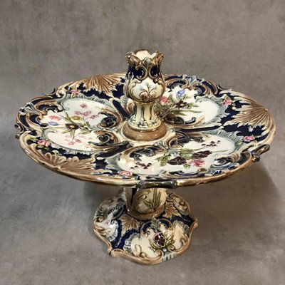 Antique Tiled Fruit Bowl and Candleholder-SDV-646879