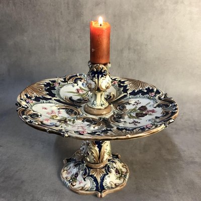 Antique Tiled Fruit Bowl and Candleholder-SDV-646879