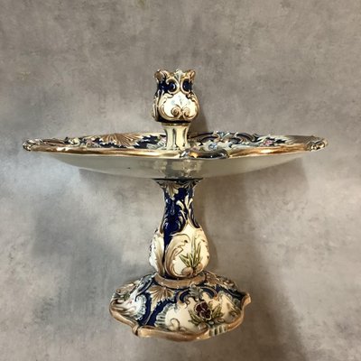 Antique Tiled Fruit Bowl and Candleholder-SDV-646879