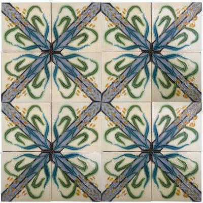 Antique Tiles from Gilliot Frères, 1930s, Set of 4-VDW-946929