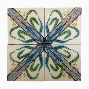 Antique Tiles from Gilliot Frères, 1930s, Set of 4-VDW-946929