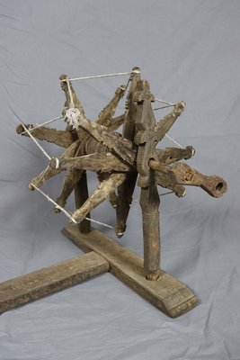 Antique Traditional Basic Spinning Wheel, Nuristan Charkha, 1890s-UZN-1389294