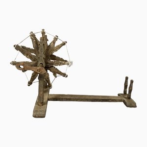 Antique Traditional Basic Spinning Wheel, Nuristan Charkha, 1890s-UZN-1389294