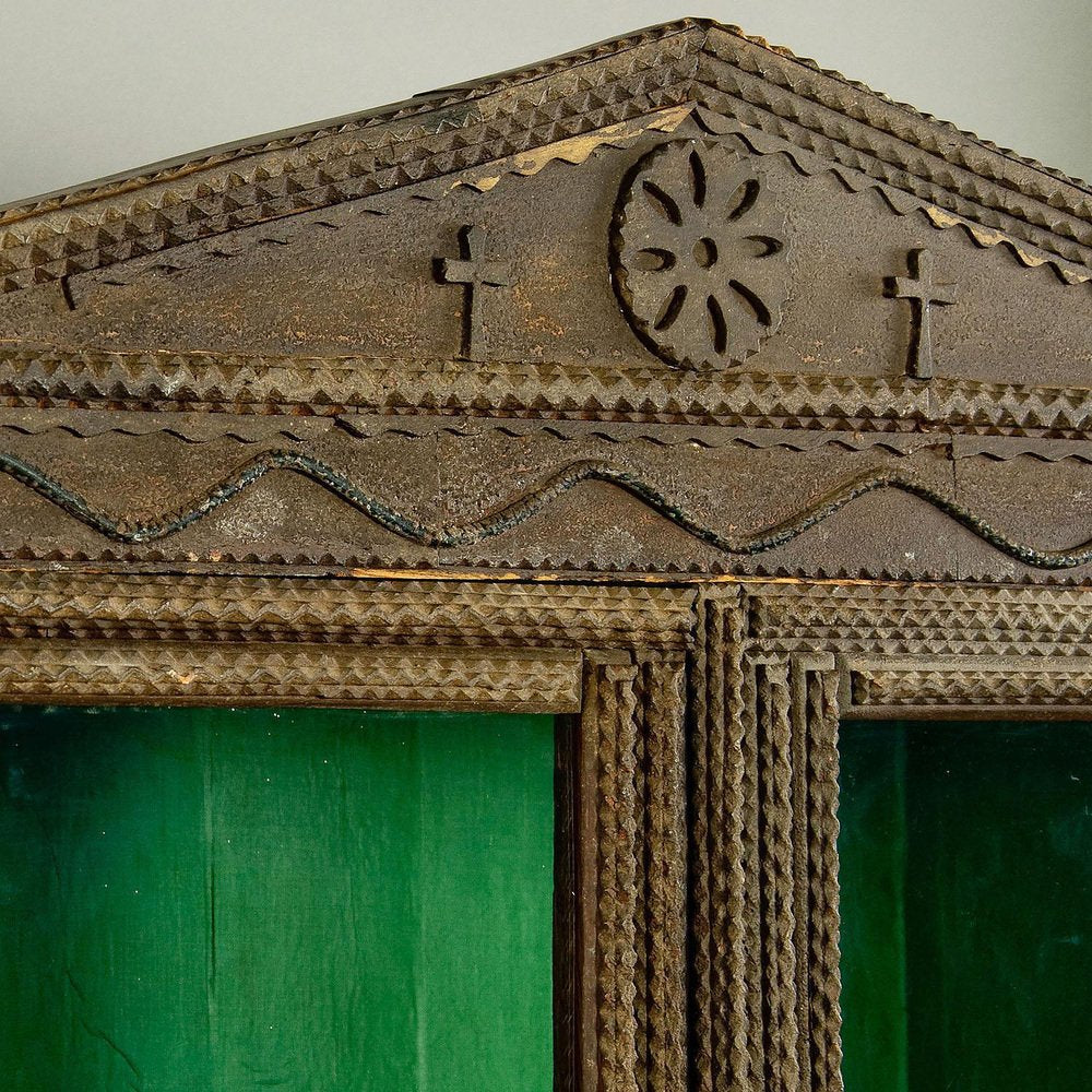 Antique Tramp Art Cabinet, 1890s