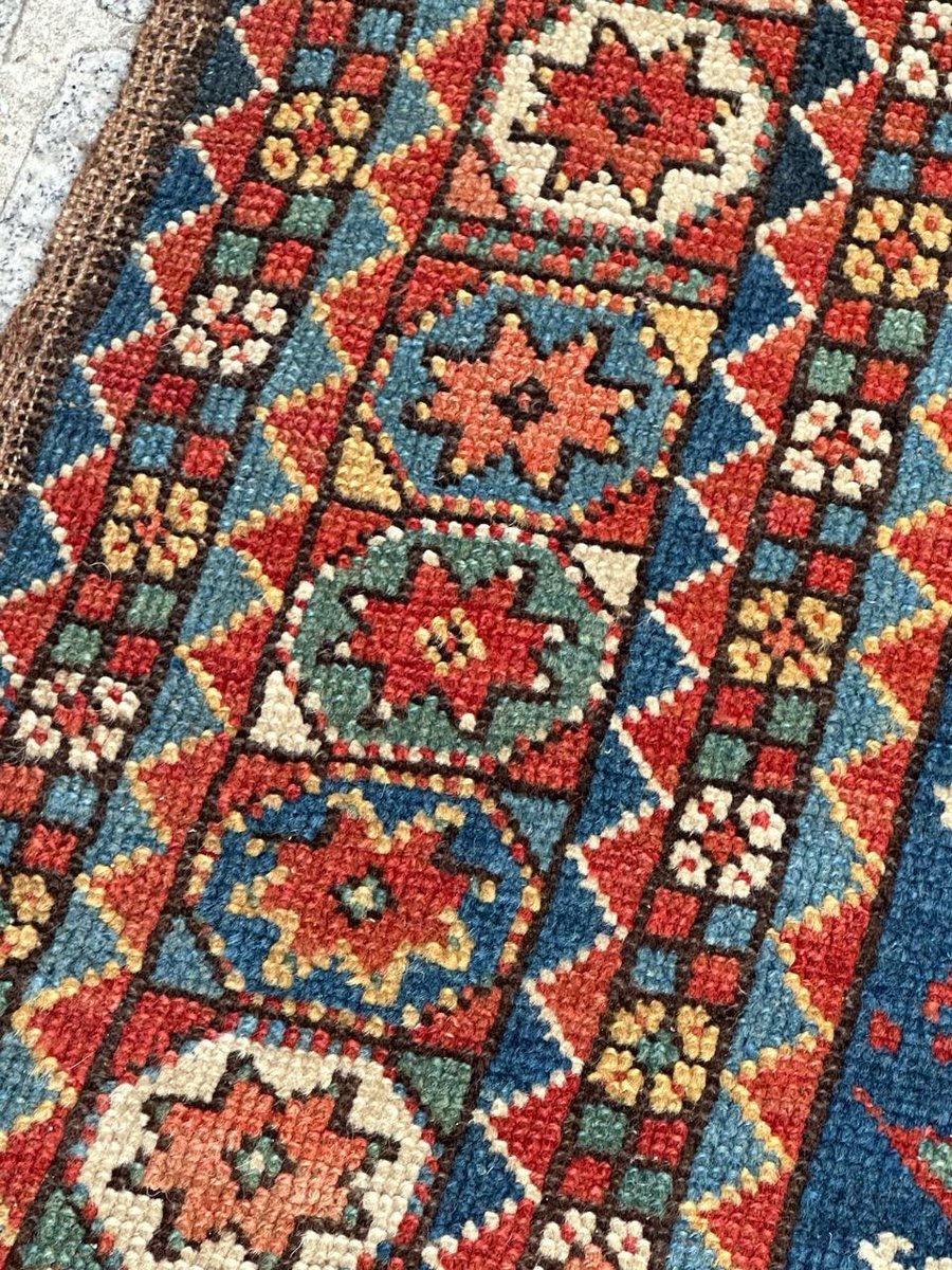 Antique Tribal Kurdish Rug, 1890s