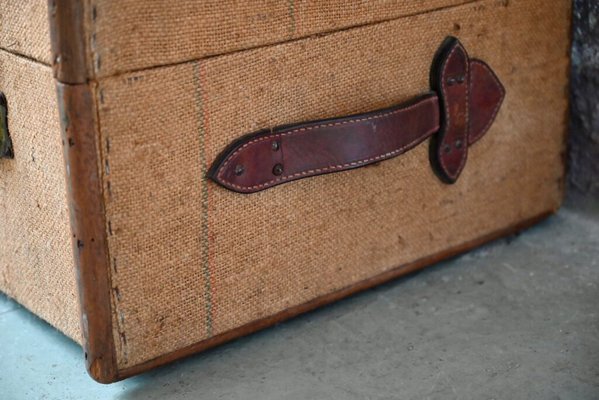 Antique Trunk in Wood and Canvas-AIU-1763241