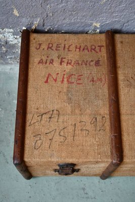 Antique Trunk in Wood and Canvas-AIU-1763241