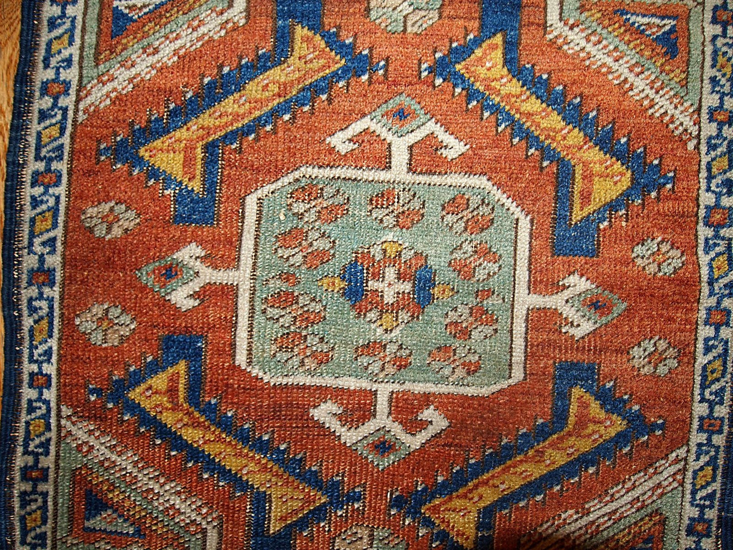 Antique Turkish Handmade Yastik Rug, 1870s