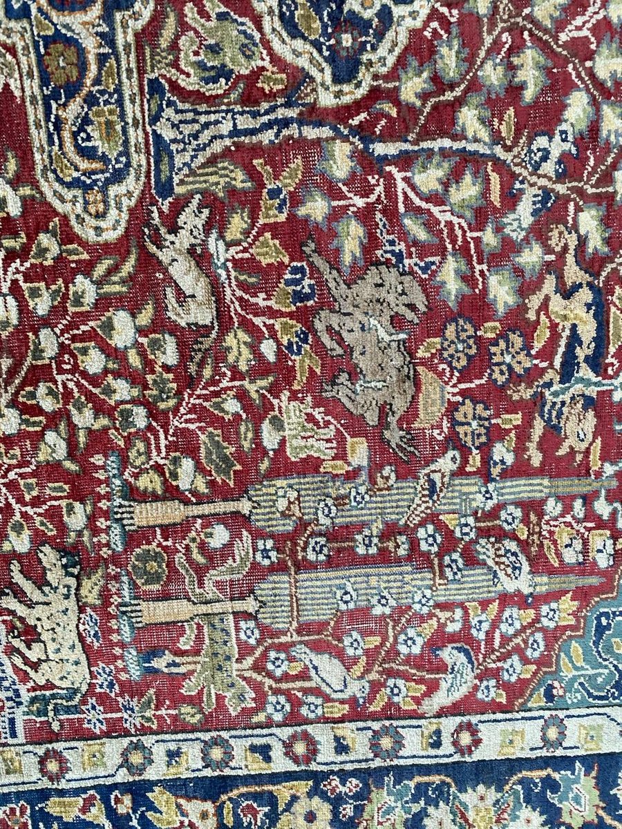 Antique Turkish Silk Kayseri Rug